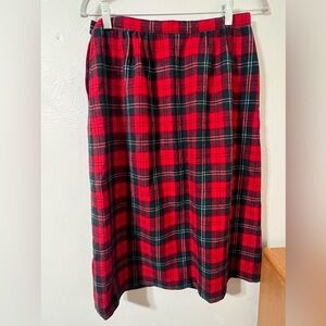 Vintage Pendleton Skirt Women’s 12 100% Lennox Tartan Plaid Red